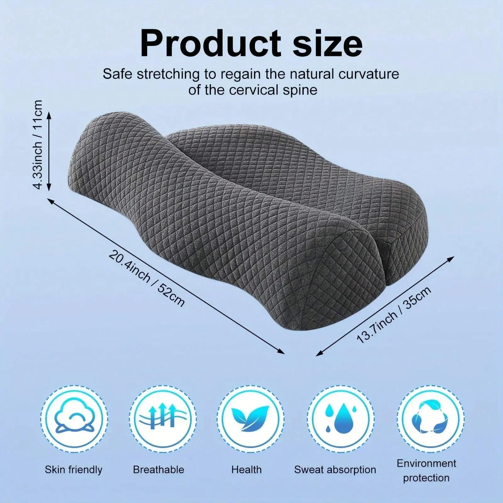 1pc Adjustable Memory Foam Neck Pillow for Shoulder and Cervical relax - Ergonomic Orthopedic Contour Support Pillow - Velvet Haven