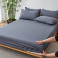 1pc Cooling Bamboo Fiber Fitted Sheet, 40% Bamboo Fiber + 60% Microfiber Breathable Mattress Cover with 40cm Deep Pockets - Velvet Haven