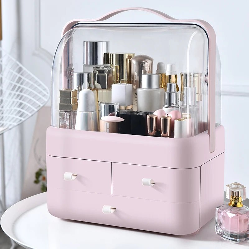 1pc Cosmetics Receiving Box Dust-Proof Desktop Makeup Organizer with Drawer for Skin Care Products Household Storage Box Shelf - Velvet Haven