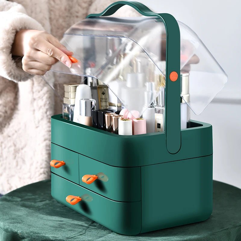 1pc Cosmetics Receiving Box Dust-Proof Desktop Makeup Organizer with Drawer for Skin Care Products Household Storage Box Shelf - Velvet Haven