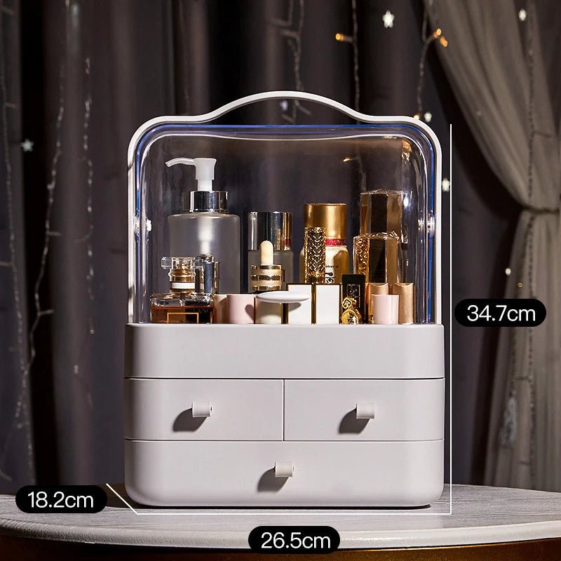 1pc Cosmetics Receiving Box Dust-Proof Desktop Makeup Organizer with Drawer for Skin Care Products Household Storage Box Shelf - Velvet Haven
