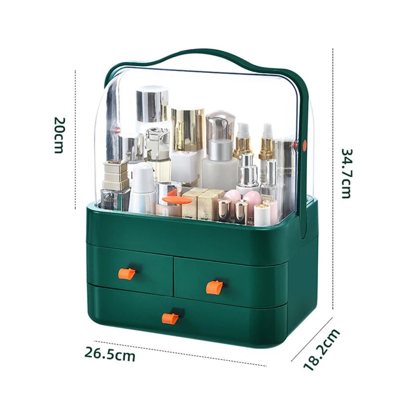 1pc Cosmetics Receiving Box Dust-Proof Desktop Makeup Organizer with Drawer for Skin Care Products Household Storage Box Shelf - Velvet Haven