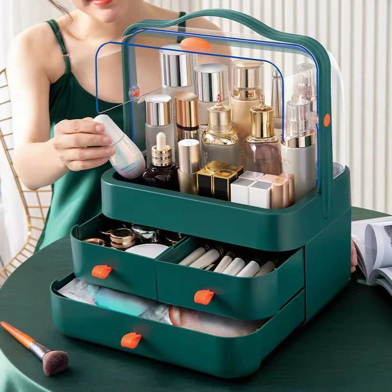 1pc Cosmetics Receiving Box Dust-Proof Desktop Makeup Organizer with Drawer for Skin Care Products Household Storage Box Shelf - Velvet Haven
