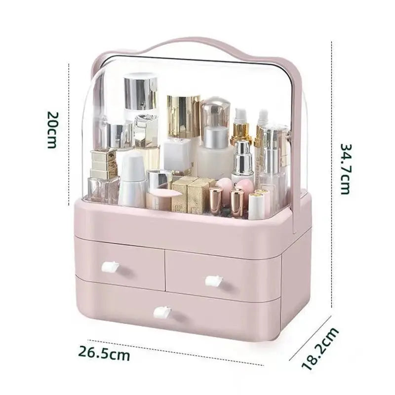 1pc Cosmetics Receiving Box Dust-Proof Desktop Makeup Organizer with Drawer for Skin Care Products Household Storage Box Shelf - Velvet Haven