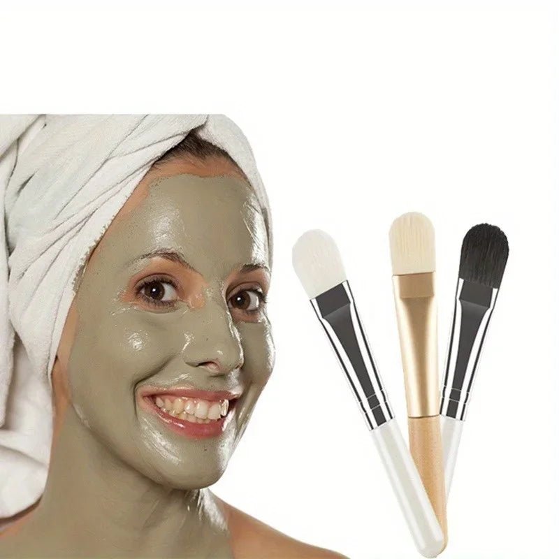 1pc Facial Mask Soft Brush Wooden Handle Portable Face Skin Care Beauty Cosmetics Tool Fan-Shaped Professional Makeup Brush - Velvet Haven