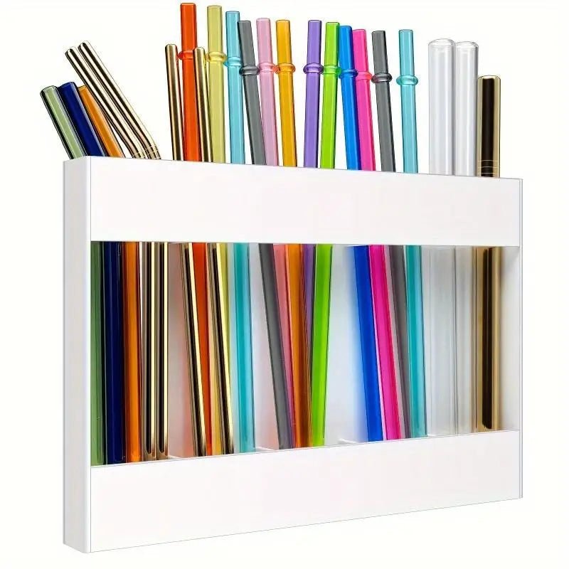 1Pc Straw Holder Cabinet Straw Organizer - Velvet Haven