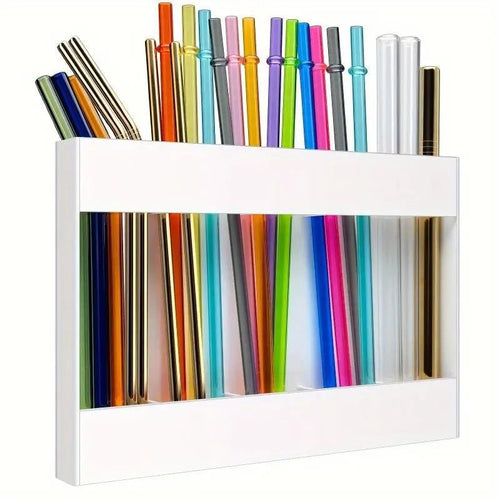 1Pc Straw Holder Cabinet Straw Organizer - Velvet Haven