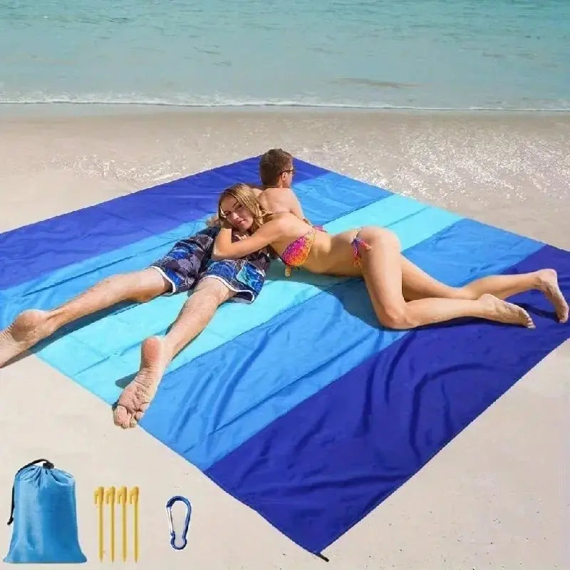 1pc Waterproof Beach Blanket -Quick Dry Sandproof Outdoor Lightweight Camping Picnic Blanket with Carry Bag - Velvet Haven