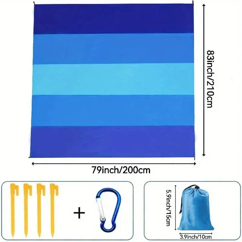 1pc Waterproof Beach Blanket -Quick Dry Sandproof Outdoor Lightweight Camping Picnic Blanket with Carry Bag - Velvet Haven