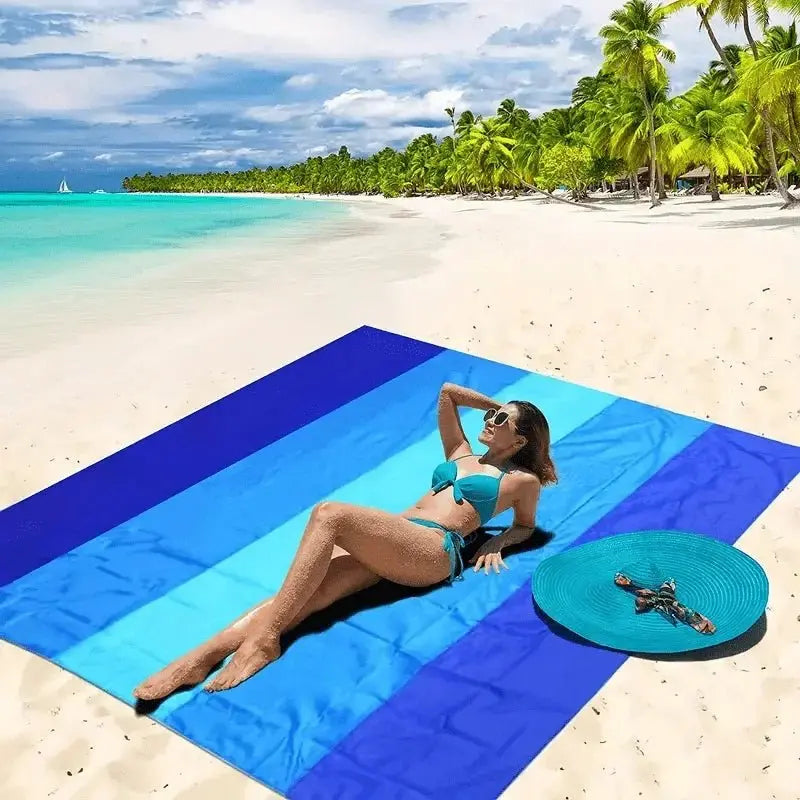 1pc Waterproof Beach Blanket -Quick Dry Sandproof Outdoor Lightweight Camping Picnic Blanket with Carry Bag - Velvet Haven