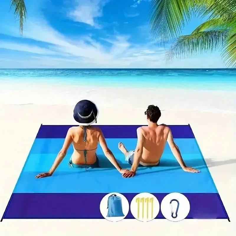 1pc Waterproof Beach Blanket -Quick Dry Sandproof Outdoor Lightweight Camping Picnic Blanket with Carry Bag - Velvet Haven