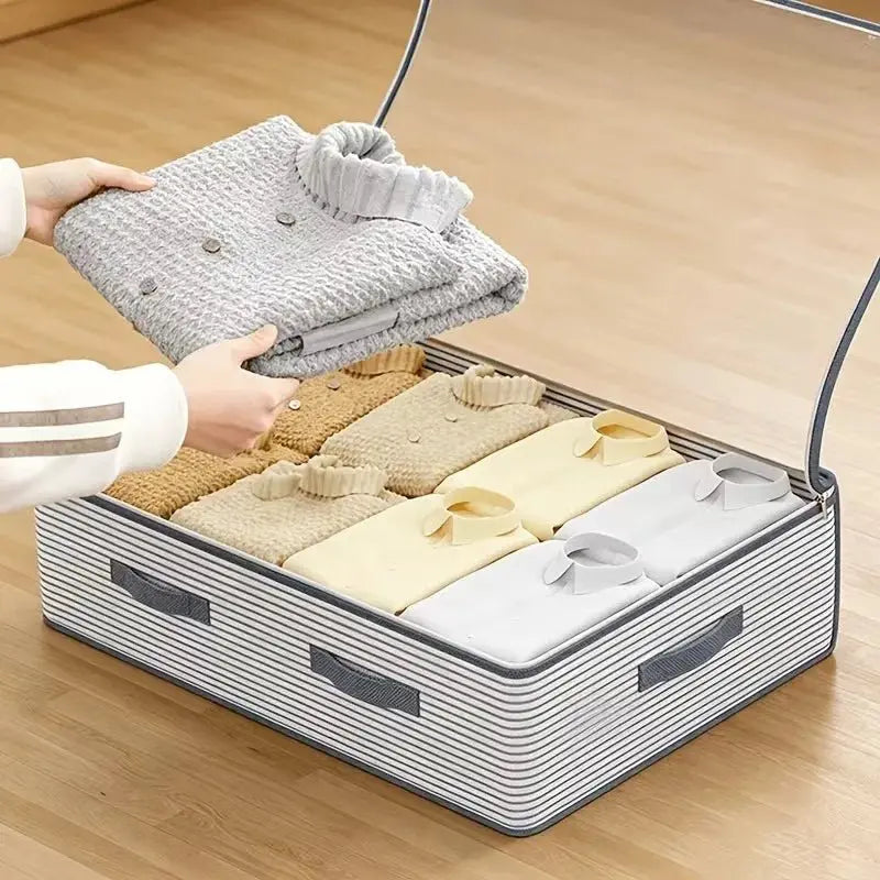 1pcs Under-bed storage box for home use, drawer-type storage bags for quilts and clothes, transparent foldable quilt bags for under bed - Velvet Haven