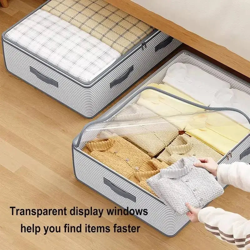 1pcs Under-bed storage box for home use, drawer-type storage bags for quilts and clothes, transparent foldable quilt bags for under bed - Velvet Haven