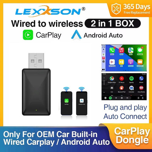 2-in-1 Wireless CarPlay & Android Auto Adapter - Velvet Haven