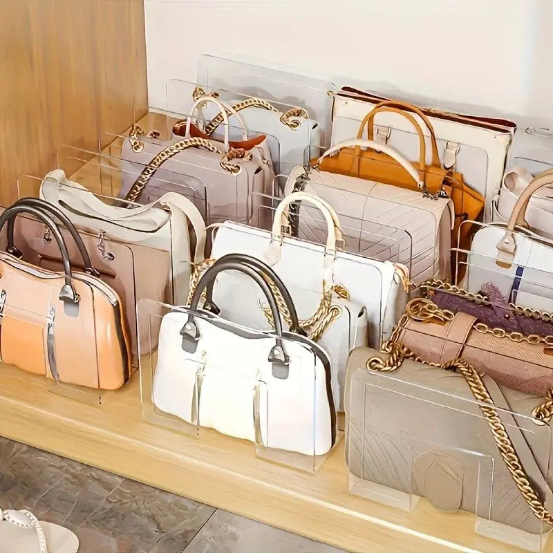 2-Pack Clear Acrylic Handbag Organizers - Space-Saving Closet Racks for Purses & Wallets - Velvet Haven