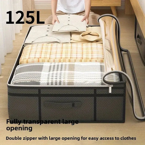 2-Pack Under-Bed Storage Bins, Large Capacity, Dustproof & Moistureproof with Clear Window Lid, Space-Saving Organizer - Velvet Haven
