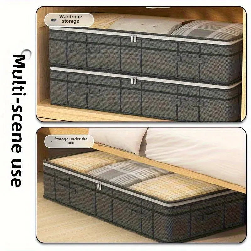 2-Pack Under-Bed Storage Bins, Large Capacity, Dustproof & Moistureproof with Clear Window Lid, Space-Saving Organizer - Velvet Haven