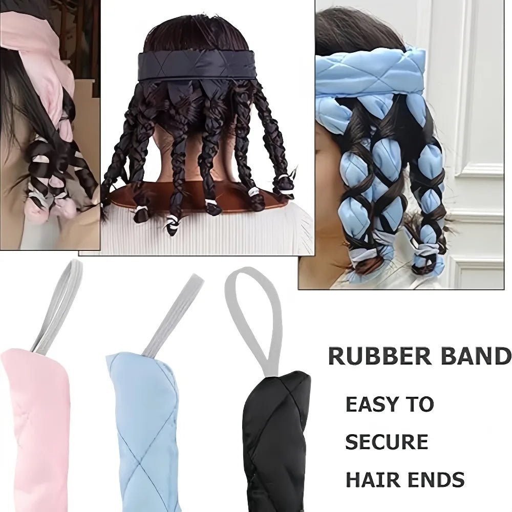 2-Piece Heatless Hair Curler & Sleep Bonnet Set for Long Hair - Velvet Haven