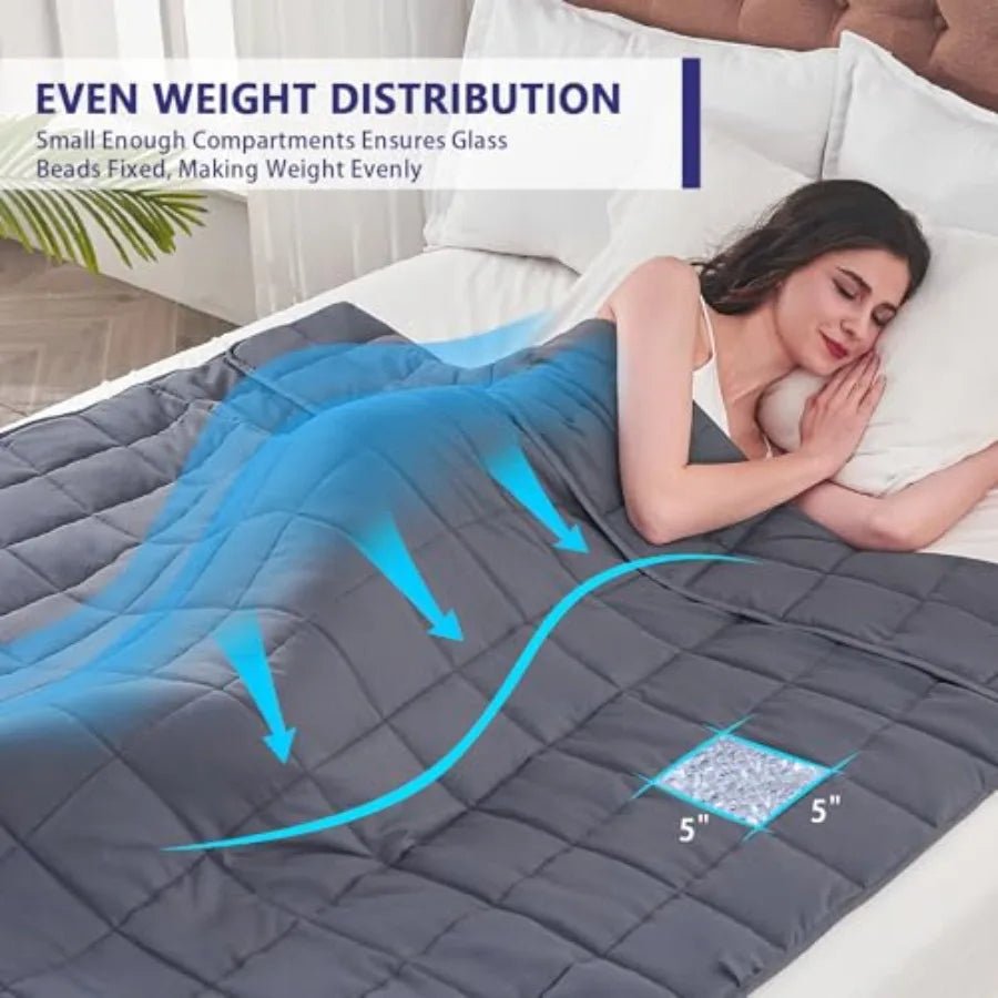 20 lb Cooling Weighted Blanket for Adults, Queen 60 x 80 - Velvet Haven