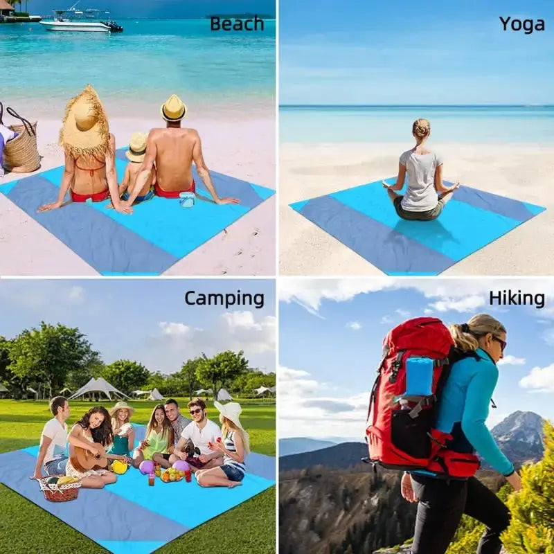 200 X 140cm/200 X 210cm Beach Blanket Sandproof Waterproof Beach Mat Lightweight Picnic Blanket for Travel Hiking Sports - Velvet Haven