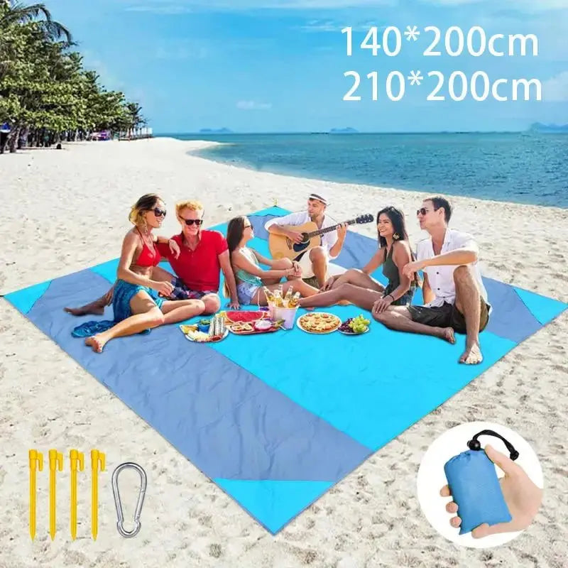 200 X 140cm/200 X 210cm Beach Blanket Sandproof Waterproof Beach Mat Lightweight Picnic Blanket for Travel Hiking Sports - Velvet Haven