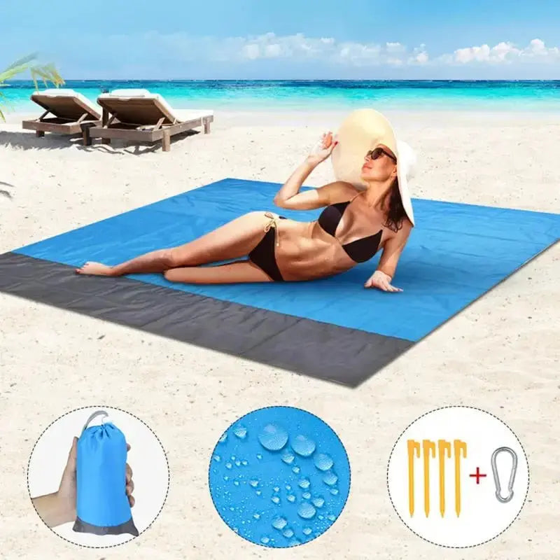 200 X 140cm/200 X 210cm Beach Blanket Sandproof Waterproof Beach Mat Lightweight Picnic Blanket for Travel Hiking Sports - Velvet Haven