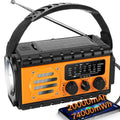 20000mAh Solar Hand Crank Emergency Radio with Flashlight, AM/FM/SW - Velvet Haven