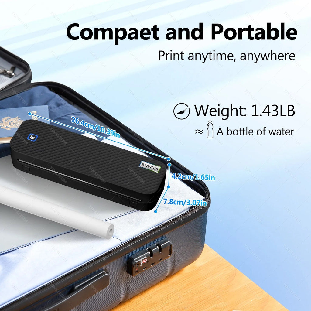 200/300dpi A4 Thermal Printer Mini Bluetooth Mobile Inkless Portable Wireless Maker Support Letter A4 Size Thermal Paper Machine - Velvet Haven