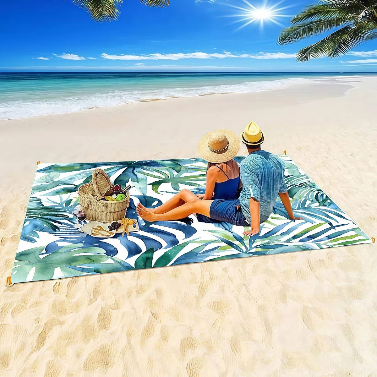 200x240cm Sandproof Waterproof Beach Mat Extra Large Lightweight Sand Free Outdoor Blanket Portable Picnic Mat for Travel Campin - Velvet Haven