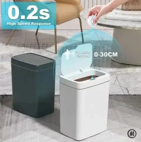 2026 New 15L Smart Household Sensor Trash Can Touchless Automatic Bathroom Bin Slim Space Saving Design - Velvet Haven