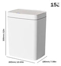 2026 New 15L Smart Household Sensor Trash Can Touchless Automatic Bathroom Bin Slim Space Saving Design - Velvet Haven
