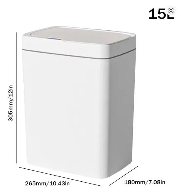 2026 New 15L Smart Household Sensor Trash Can Touchless Automatic Bathroom Bin Slim Space Saving Design - Velvet Haven