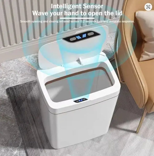 2026 New 15L Smart Household Sensor Trash Can Touchless Automatic Bathroom Bin Slim Space Saving Design - Velvet Haven
