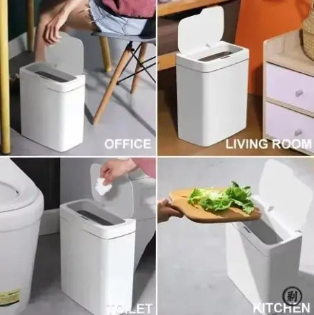 2026 New 15L Smart Household Sensor Trash Can Touchless Automatic Bathroom Bin Slim Space Saving Design - Velvet Haven