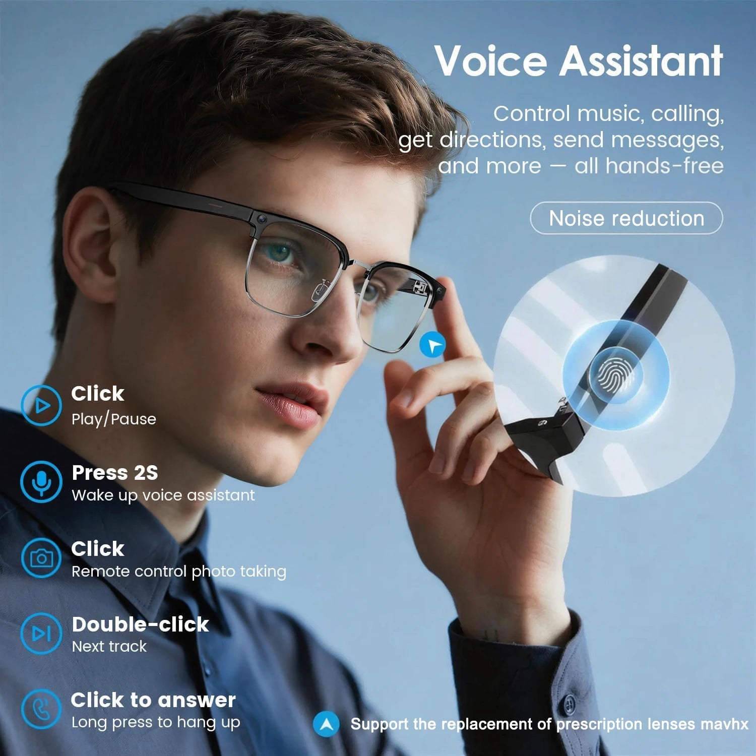 AI Smart Glasses with 8MP Camera, Bluetooth Calls & Voice Translation - Velvet Haven