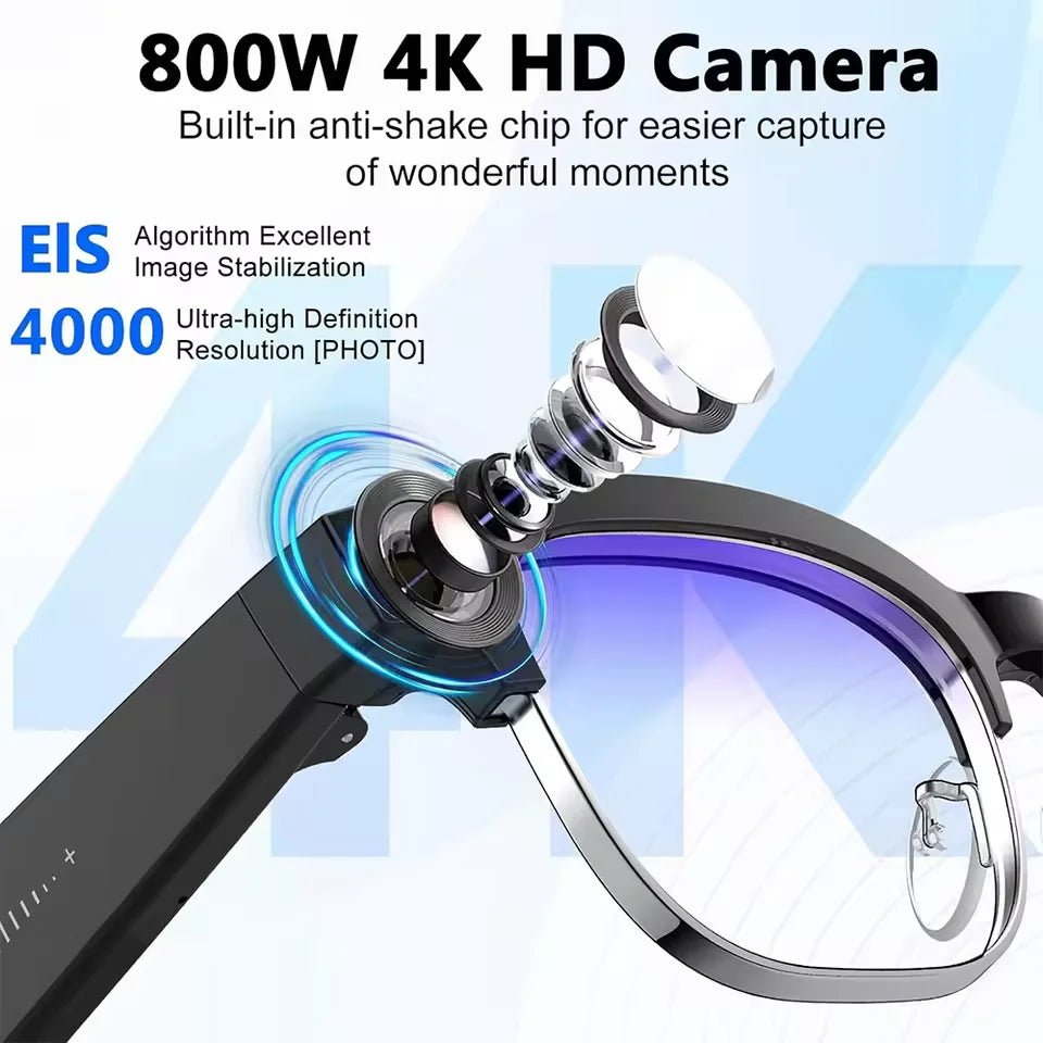 AI Smart Glasses with 8MP Camera, Bluetooth Calls & Voice Translation - Velvet Haven