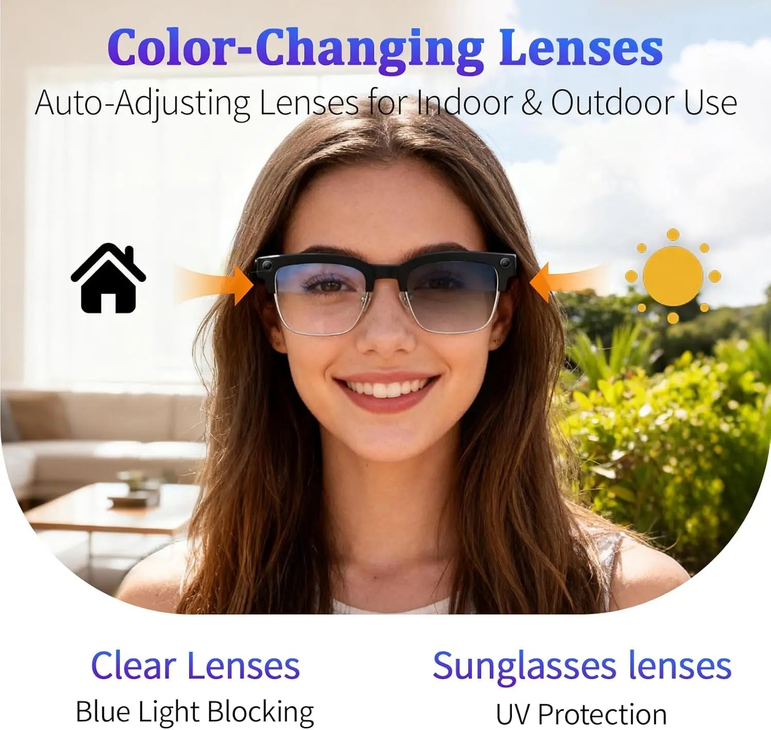 AI Smart Glasses with 8MP Camera, Bluetooth Calls & Voice Translation - Velvet Haven
