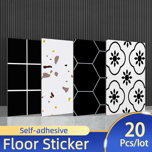 20pcs Wall Stickers PVC Imitation Marble Self-adhesive Floor Stickers 30*30cm Waterproof Bathroom living Room Decoration Decals - Velvet Haven
