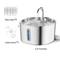 2.2L Automatic Cat Water Fountain Square Stainless Steel Pet Water Feeder Dog Water Fountain with Window（No 5V 1A Plug） - Velvet Haven