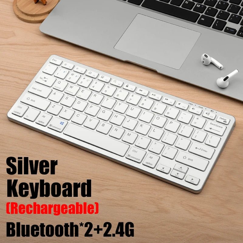 2.4G Wireless Keyboard Mouse Set Bluetooth 5.0 Keyboard Mouse Combo 3 Modes Mini Keyboard Mouse For Laptop PC Accessories - Velvet Haven