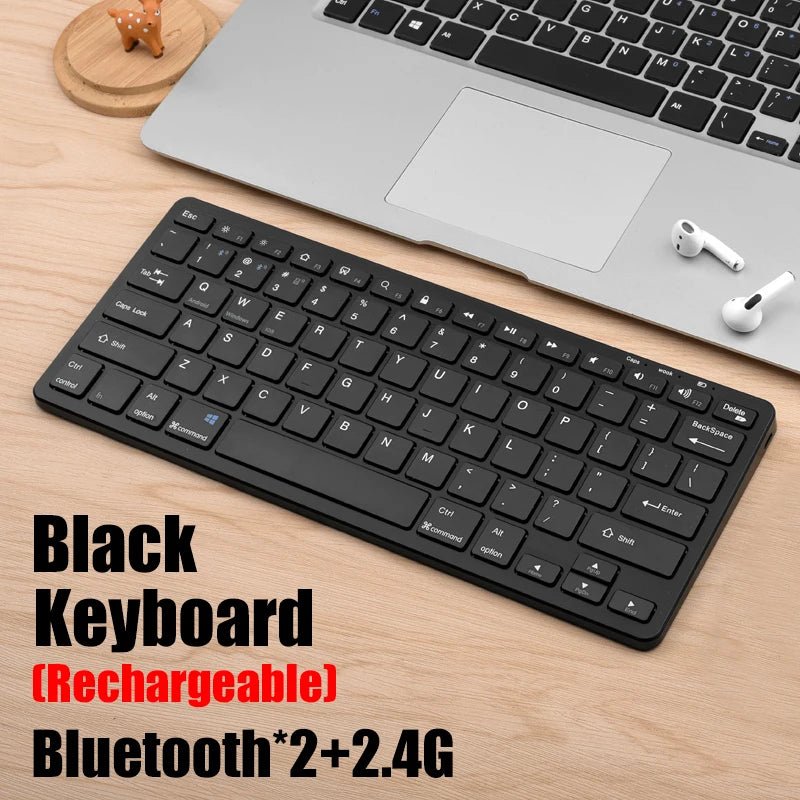 2.4G Wireless Keyboard Mouse Set Bluetooth 5.0 Keyboard Mouse Combo 3 Modes Mini Keyboard Mouse For Laptop PC Accessories - Velvet Haven