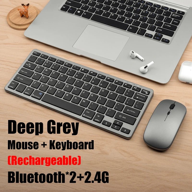 2.4G Wireless Keyboard Mouse Set Bluetooth 5.0 Keyboard Mouse Combo 3 Modes Mini Keyboard Mouse For Laptop PC Accessories - Velvet Haven