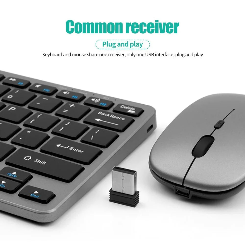 2.4G Wireless Keyboard Mouse Set Bluetooth 5.0 Keyboard Mouse Combo 3 Modes Mini Keyboard Mouse For Laptop PC Accessories - Velvet Haven