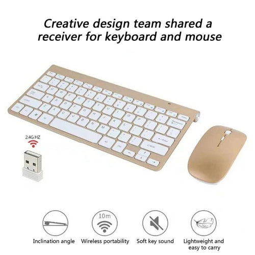 2.4Ghz Wireless Keyboard and Mouse Set 10M Range Mini Keyboard Mouse Combo Set For Notebook Laptop Desktop PC Computer - Velvet Haven