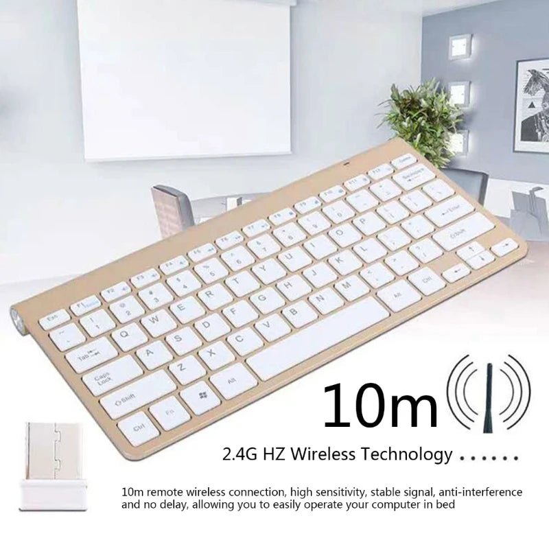 2.4Ghz Wireless Keyboard and Mouse Set 10M Range Mini Keyboard Mouse Combo Set For Notebook Laptop Desktop PC Computer - Velvet Haven