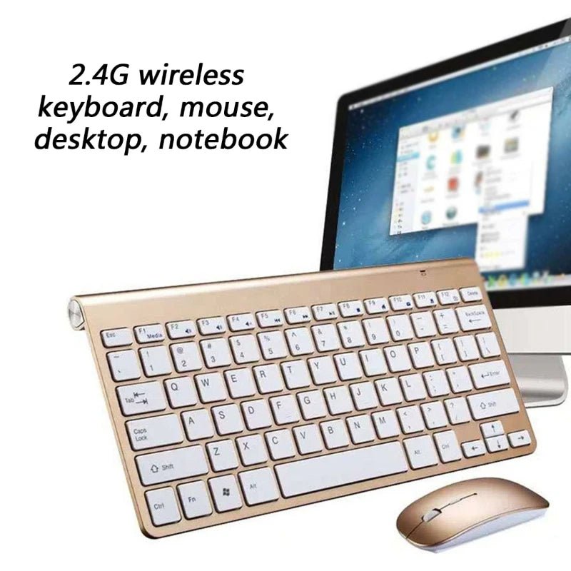 2.4Ghz Wireless Keyboard and Mouse Set 10M Range Mini Keyboard Mouse Combo Set For Notebook Laptop Desktop PC Computer - Velvet Haven