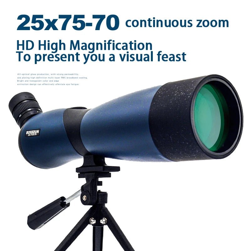 25–75x70 Waterproof Spotting Scope – BAK4 Prism for Bird Watching & Outdoor Viewing - Velvet Haven