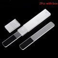 2/5Pcs Transparent Glass Nail Files With Box Sanding Polishing Grinding Brighten Shiny Tool Manicure - Velvet Haven