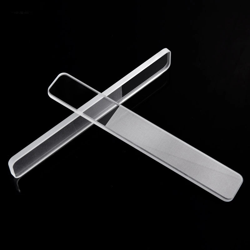2/5Pcs Transparent Glass Nail Files With Box Sanding Polishing Grinding Brighten Shiny Tool Manicure - Velvet Haven