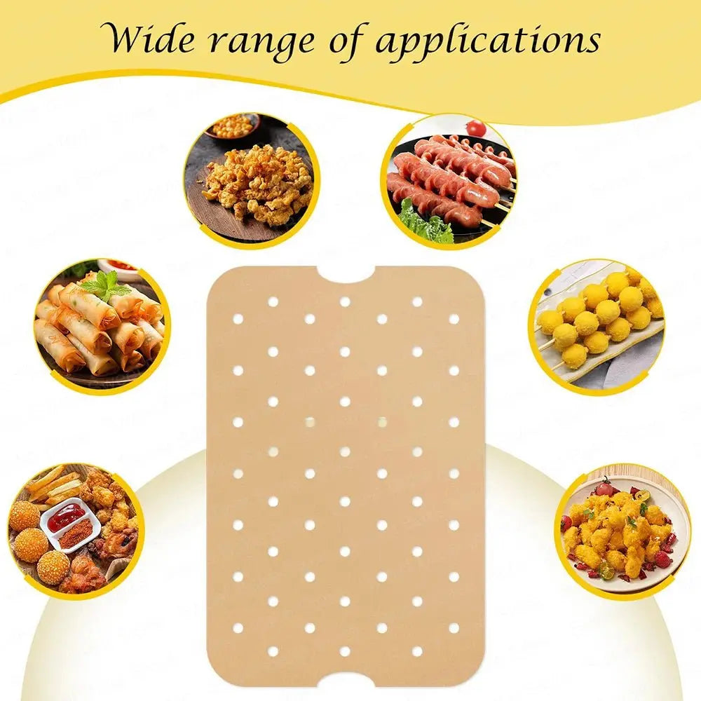 29.5x19.5CM Air Fryer Disposable Perforated Parchment Paper Liners for Ninja FG551 Foodi Smart XL 6-in-1 Indoor Grill Accessory - Velvet Haven